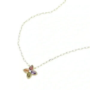 14K GP CZ Paper Clip Chain Pendant